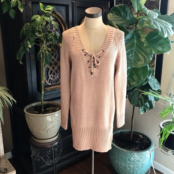 Mazy laced tunic heavy knit sweater - Picture 3 of 8